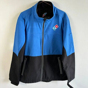 Domino's Pizza Gear Mens Water Resistant Embroidered Logo Jacket Blue Size Large